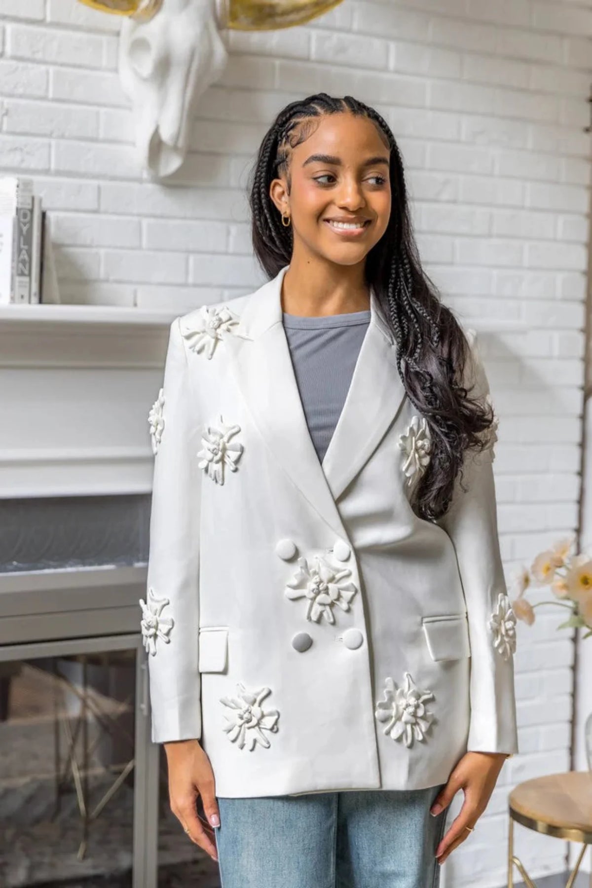 ROSA FLORAL DETAIL BLAZER