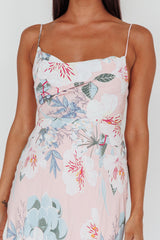 Suki Front Split Midi Dress Lily Light Pink