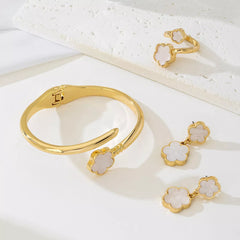 18K Gold-Plated Flower Jewelry Set