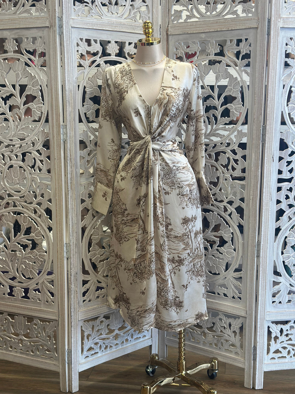 Silky Nature Pattern Dress-Stretchy,Estira
