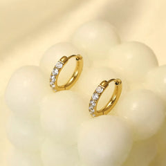 18K Gold-Plated Zircon Hoop Earrings