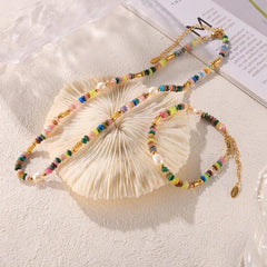 Bohemian Natural Stone Pearl Beaded Jewelry Set