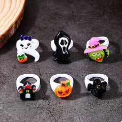 6 Piece Halloween Themed Rings