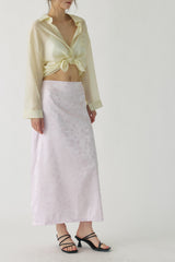 Rosalie Satin Jacquard Midi Skirt