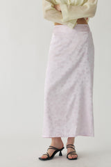 Rosalie Satin Jacquard Midi Skirt
