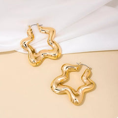 Star Shaped Hoop Earrings