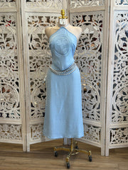 Light Blue Bandana Dress -Estira, Stretchy
