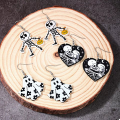 3 Pair Halloween Themed Acrylic Dangle Earrings