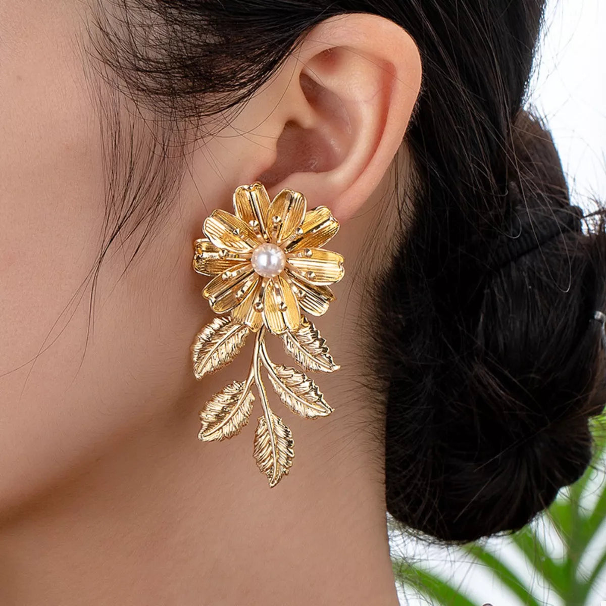 18K Gold-Plated Flower Earrings