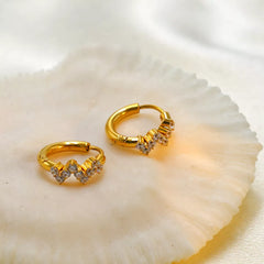 Stainless Steel Zircon Hoop Earrings