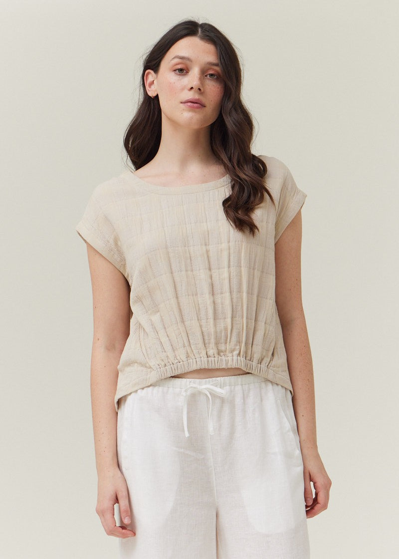 MEGAN GINGHAM GAUZE BLOUSE