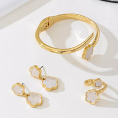 18K Gold-Plated Flower Jewelry Set