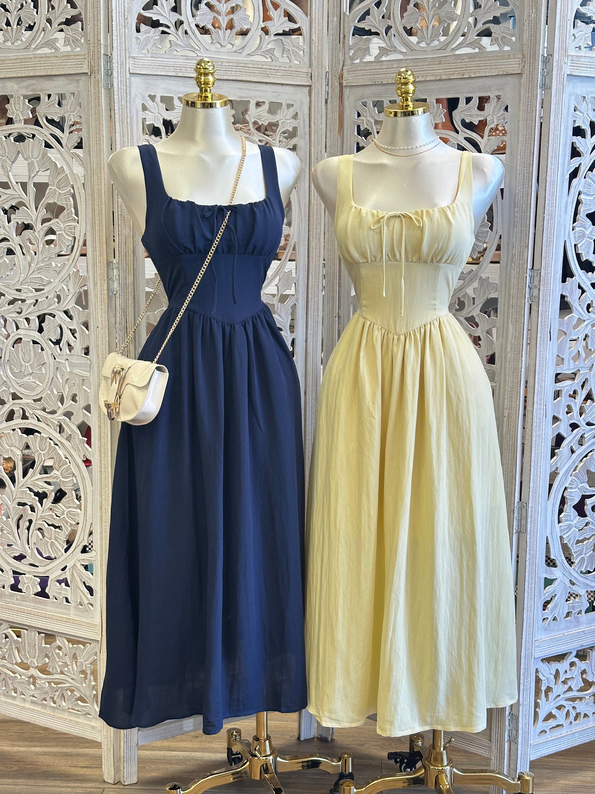 Corset Summer Midi Dress- Estira Poco, Slightly Stretchy