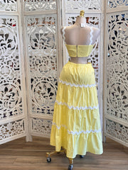 Yellow Squiggly Pattern Set- Not Stretchy, No Estira