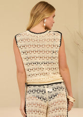 SADIE CROCHET KNIT TOP