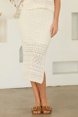 CHELSEA CROCHET MIDI SKIRT