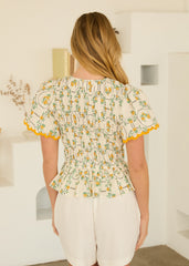 HANNA FLORAL PEPLUM TOP