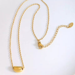 18K Gold-Plated Bean Pendant Necklace