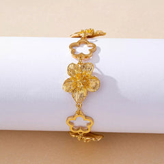 18K Gold-Plated Flower Bracelet