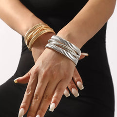 Multi-Layered Open Bracelet