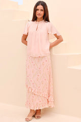 RHS Printed Boho Skirt | Blush