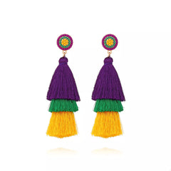 Layered Tassel Drop Earrings