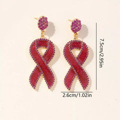 Rhinestone Ribbon Drop Earrings