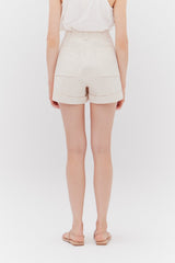 MARJORIE TWILL MID-RISE SHORTS