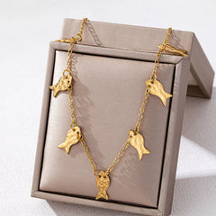 18K Gold-Plated Fish Charm Necklace