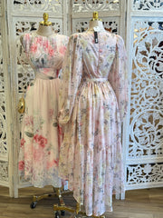 Floral Maxi  Pastel Dress-Stretchy, Estira
