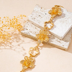 18K Gold-Plated Flower Bracelet