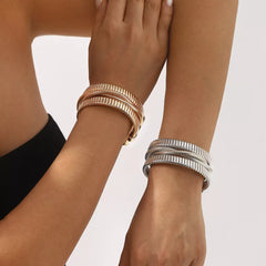 Multi-Layered Open Bracelet