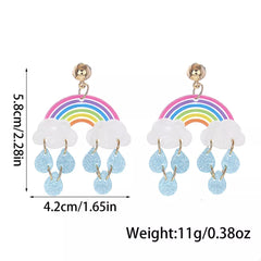 Rainbow Cloud Dangle Earrings