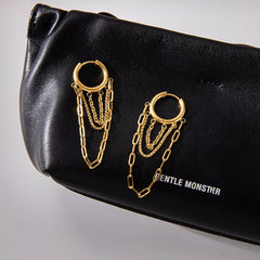 18K Gold-Plated Chain Hoop Earrings