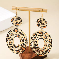 Leopard Print Dangle Earrings