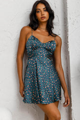 Linka Cami Strap Tie-Back Dress Leopard Print Green