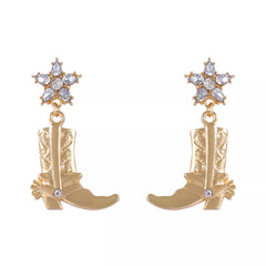 Western Style Boot Dangle Earrings