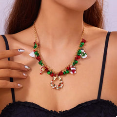 18K Gold-Plated Christmas Charm Necklace