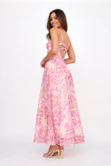 Kindred Love Gathered Bust Maxi Dress Pink