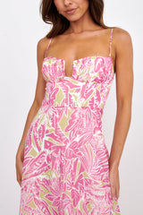 Kindred Love Gathered Bust Maxi Dress Pink