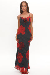 High Roller Rosette Maxi Dress Print Black