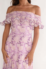 Moonlit Magic Off-Shoulder Maxi Dress Floral Dress