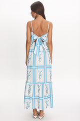 Newbury Bow Back Maxi Dress Floral Blue