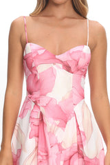 Get My Attention Pleat Waist Maxi Dress Watercolor Pink