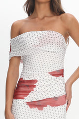 Gala One-Shoulder Maxi Dress Rose White