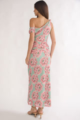 Harla Asymmetric Neckline Maxi Dress Floral