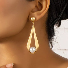 18K Gold-Plated Pearl Drop Earrings