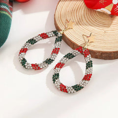 Christmas Rhinestone Teardrop Earrings
