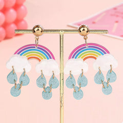 Rainbow Cloud Dangle Earrings