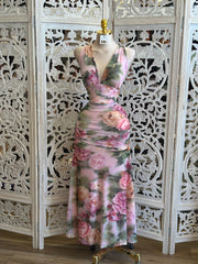 Garden Flow Brushed Dress-Estira, Stretchy